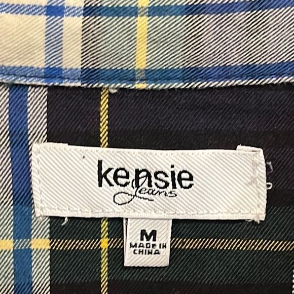 Kensie Black and White Plaid Blouse - Picture 3 of 4